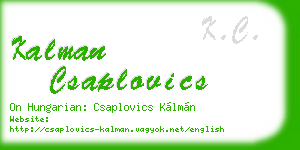 kalman csaplovics business card
