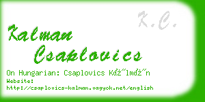 kalman csaplovics business card